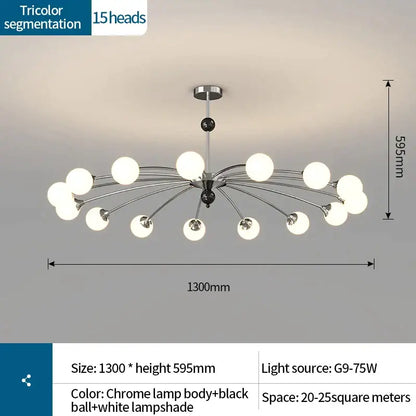 Modern white & black cream wind chandelier living room lamp
