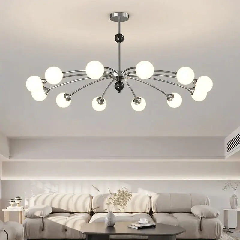 Modern white & black cream wind chandelier living room lamp