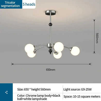 Modern white & black cream wind chandelier living room lamp
