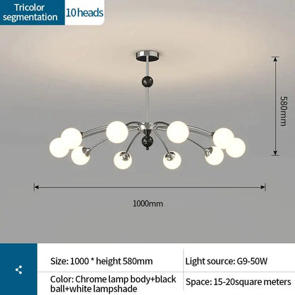 Modern white & black cream wind chandelier living room lamp