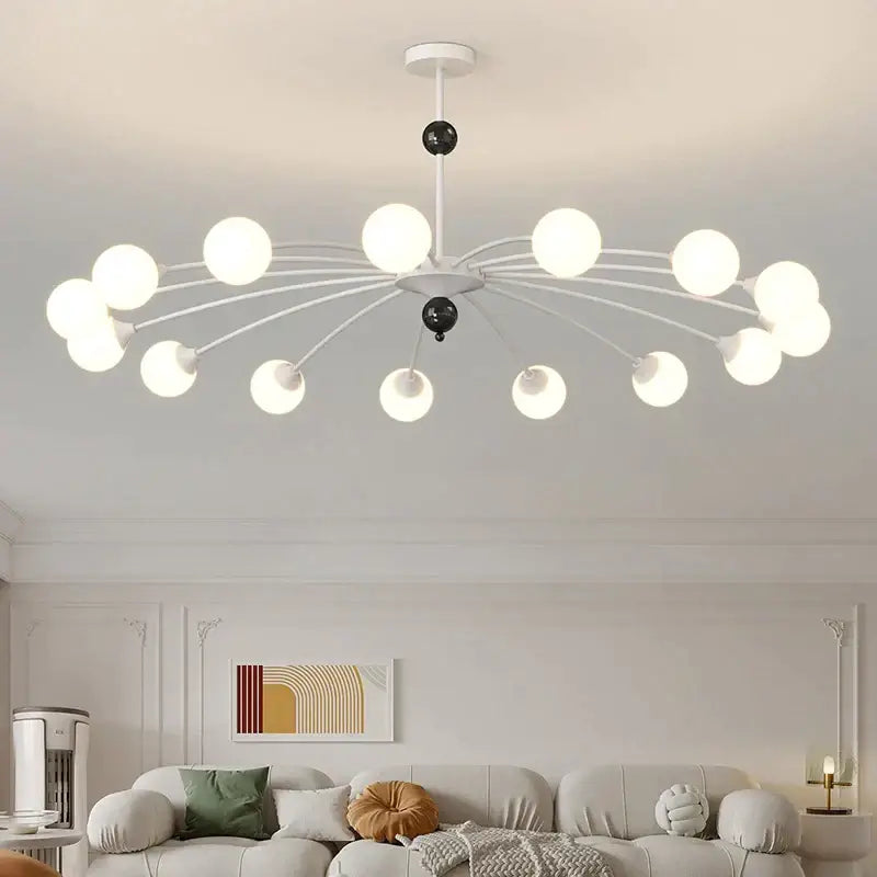 Modern white & black cream wind chandelier living room lamp