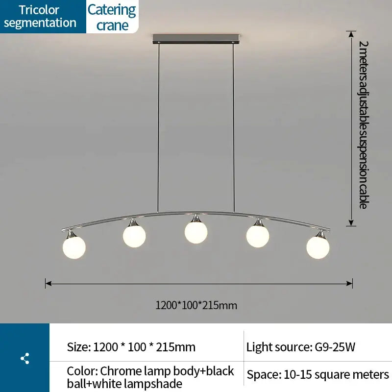 Modern white & black cream wind chandelier living room lamp