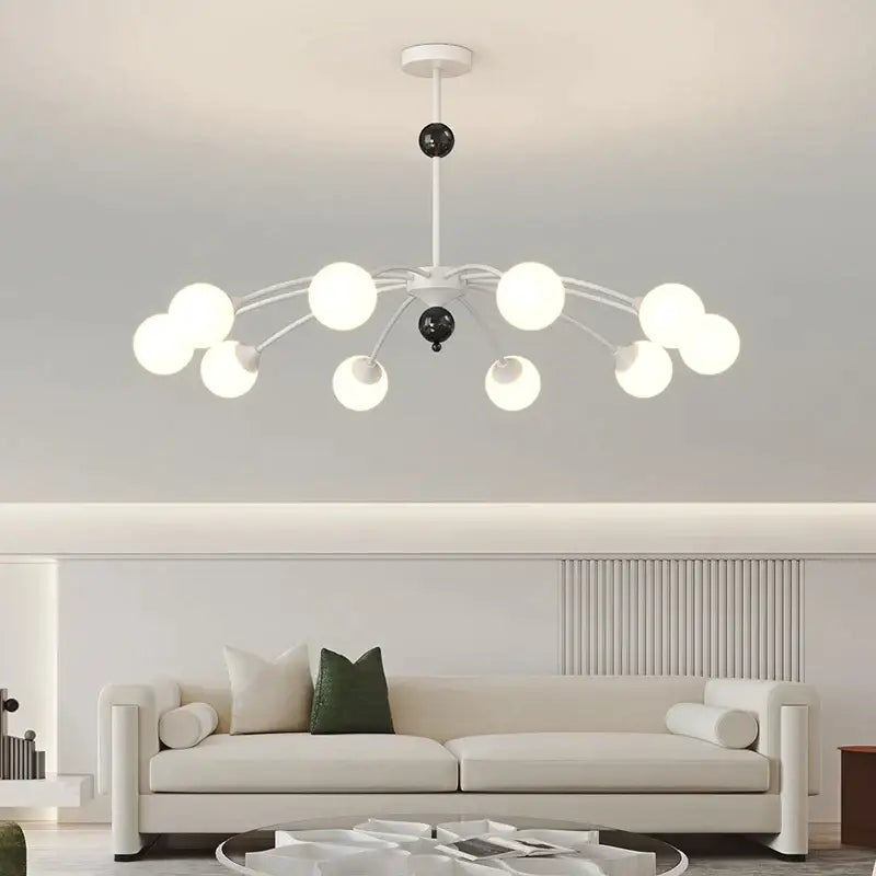 Modern white & black cream wind chandelier living room lamp