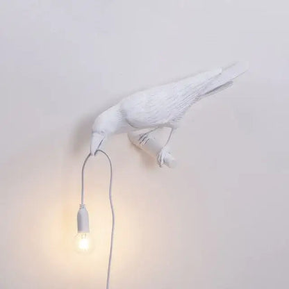 Modern white & black designer bird wall lamp bedroom light