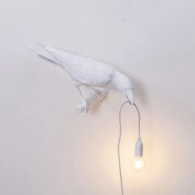 Modern white & black designer bird wall lamp bedroom light