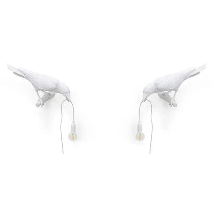 Modern white & black designer bird wall lamp bedroom light