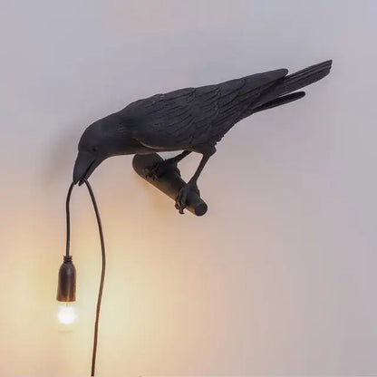 Modern white & black designer bird wall lamp bedroom light