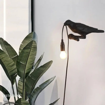 Modern white & black designer bird wall lamp bedroom light