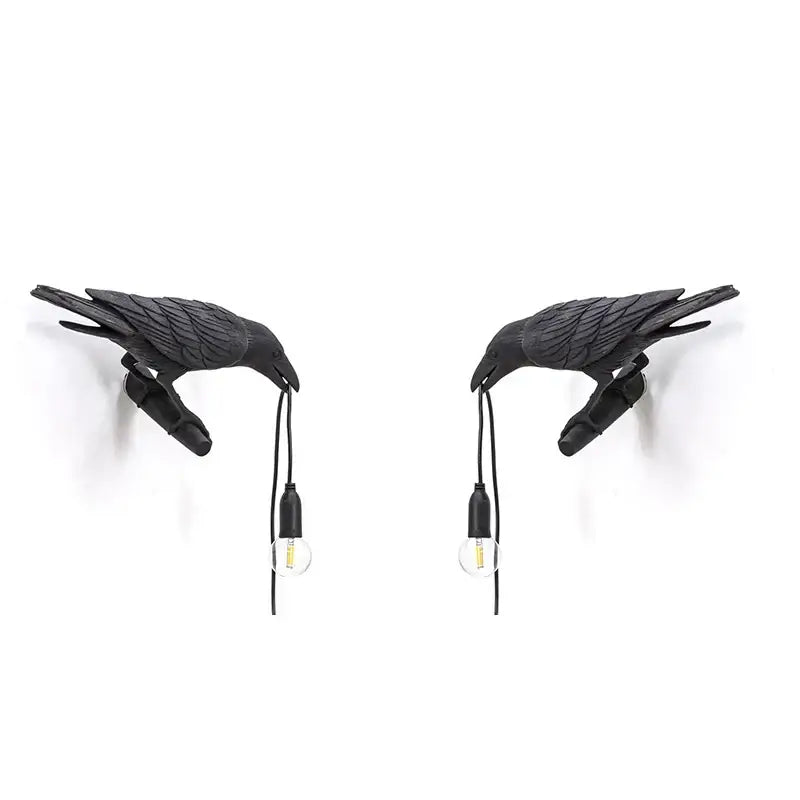 Modern white & black designer bird wall lamp bedroom light