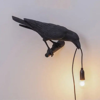 Modern white & black designer bird wall lamp bedroom light