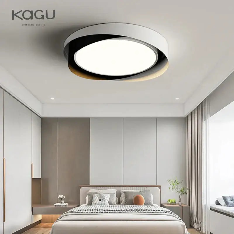 Modern white & black dimmable led chandelier living room light