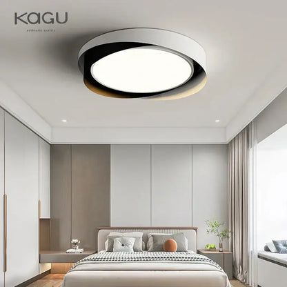 Modern white & black dimmable led chandelier living room light
