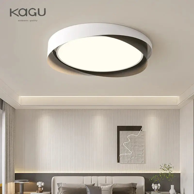 Modern white & black dimmable led chandelier living room light