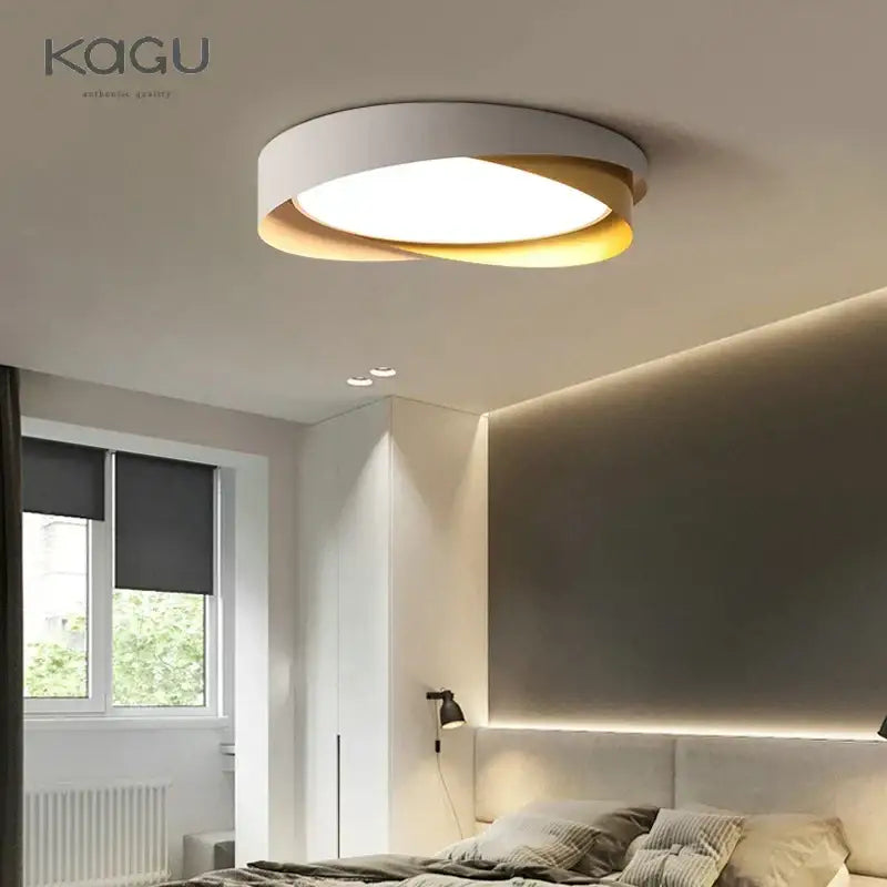 Modern white & black dimmable led chandelier living room light