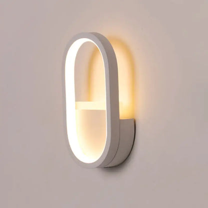 Modern white & black ellipse led wall lamp bedroom warm white light