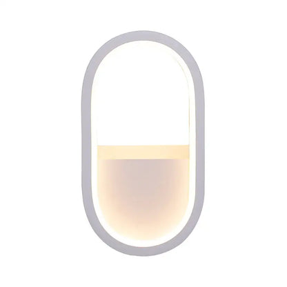 Modern white & black ellipse led wall lamp bedroom warm white light