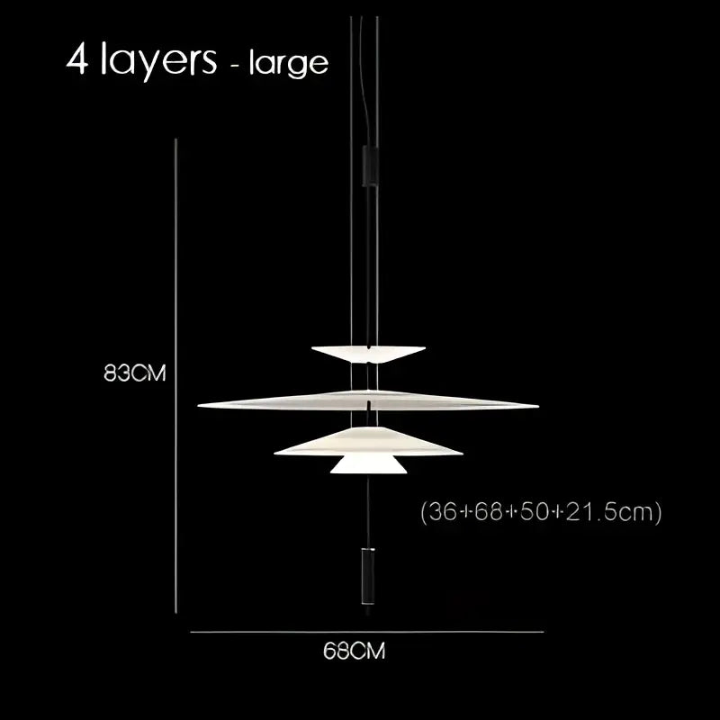 Modern white & black flying saucer pendant light for dining room