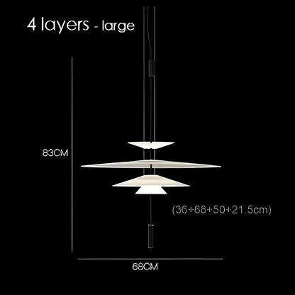 Modern white & black flying saucer pendant light for dining room