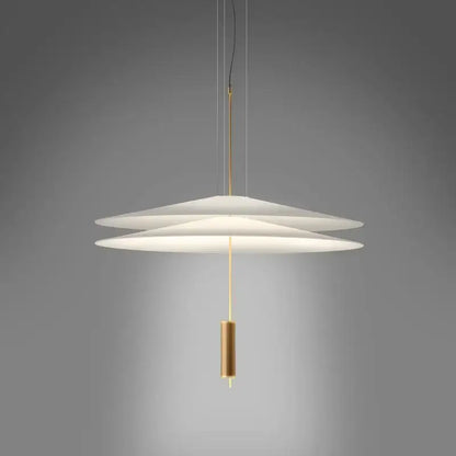 Modern white & black flying saucer pendant light for dining room