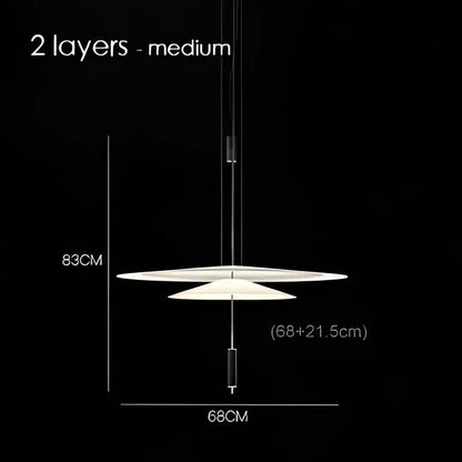 Modern white & black flying saucer pendant light for dining room