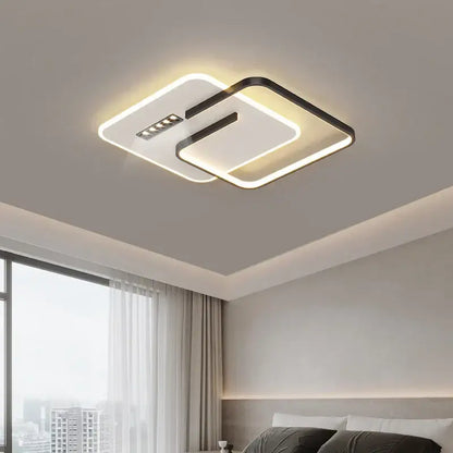 Modern white & black grille led chandeliers for living room