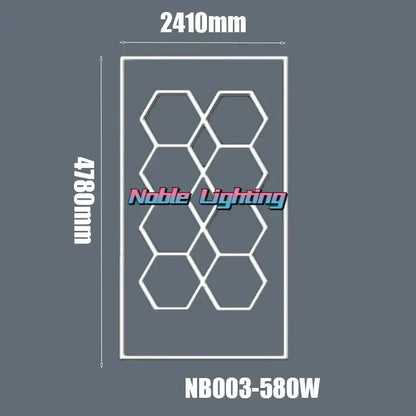Modern white & black hexagon led ceiling light garage system