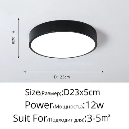 Modern white & black led ceiling light corridor minimalist design