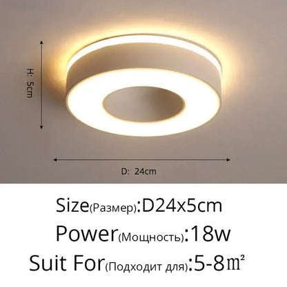 Modern white & black led ceiling light corridor minimalist design