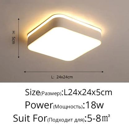 Modern white & black led ceiling light corridor minimalist design