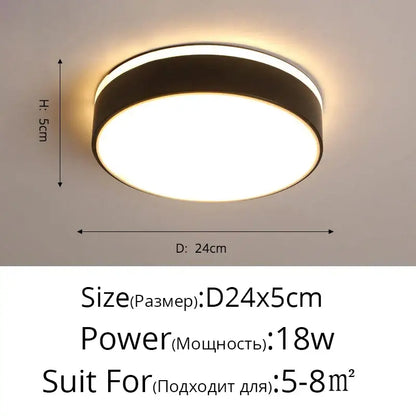 Modern white & black led ceiling light corridor minimalist design