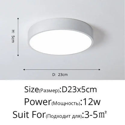 Modern white & black led ceiling light corridor minimalist design