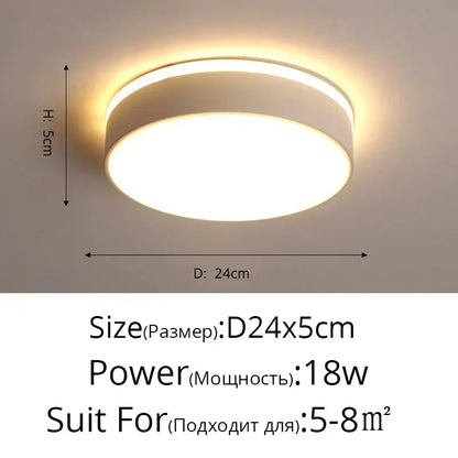 Modern white & black led ceiling light corridor minimalist design