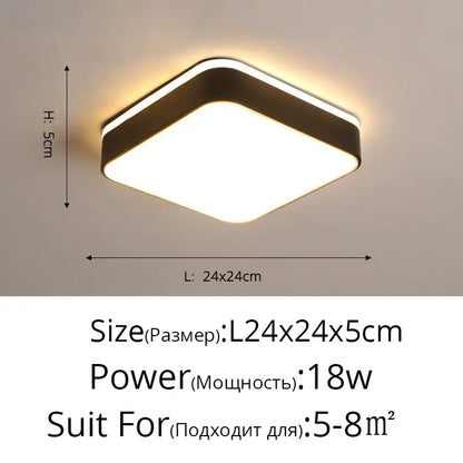 Modern white & black led ceiling light corridor minimalist design