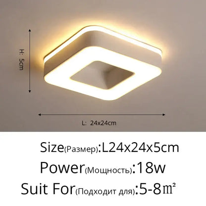 Modern white & black led ceiling light corridor minimalist design