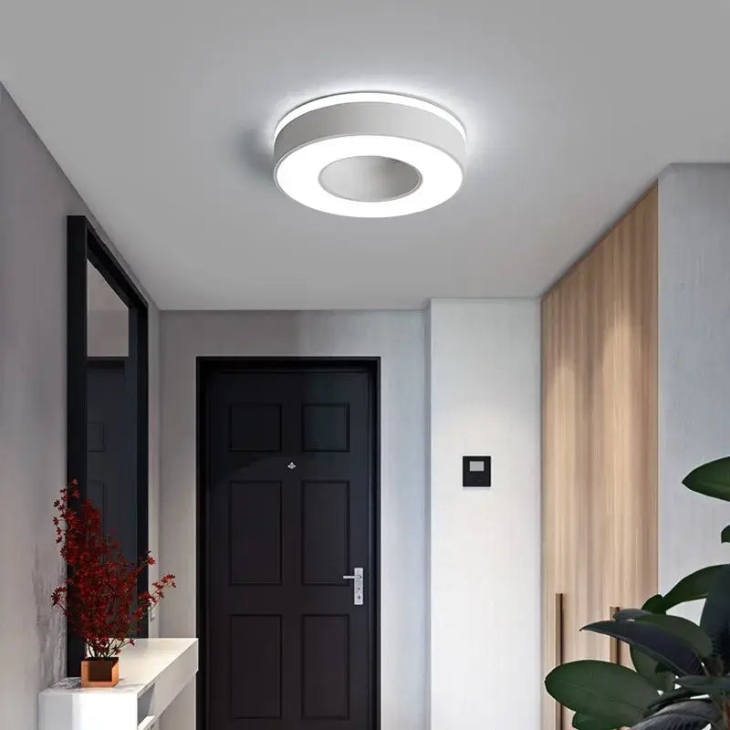 Modern white & black led ceiling light corridor minimalist design