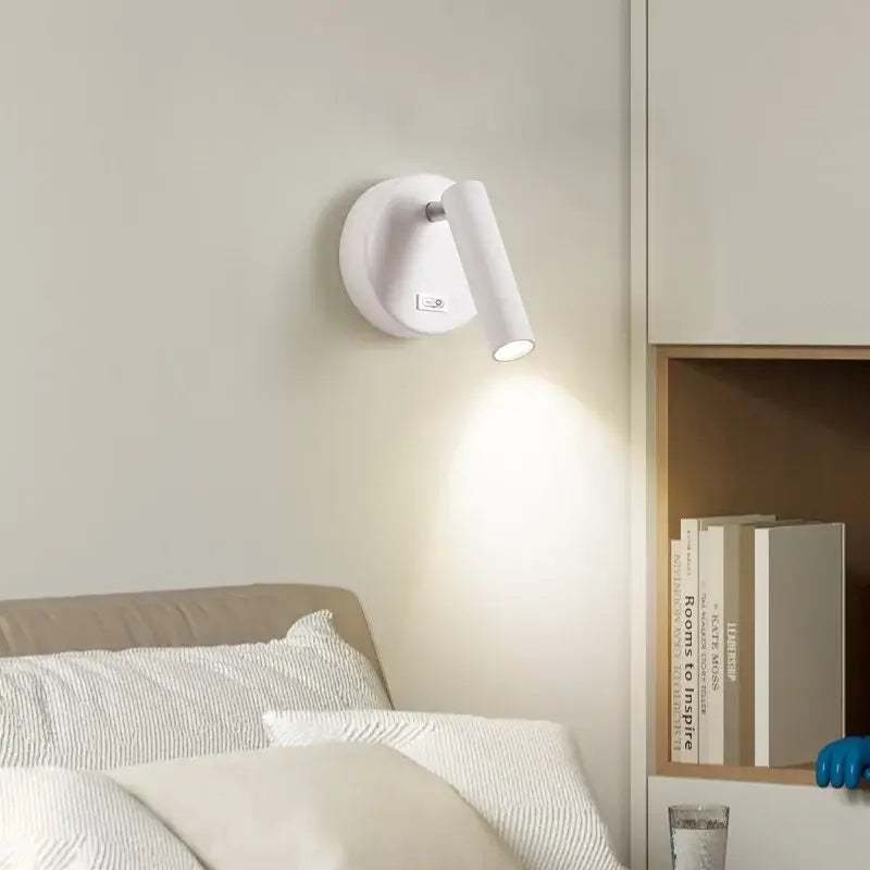Modern white & black led wall lamp bedroom reading light
