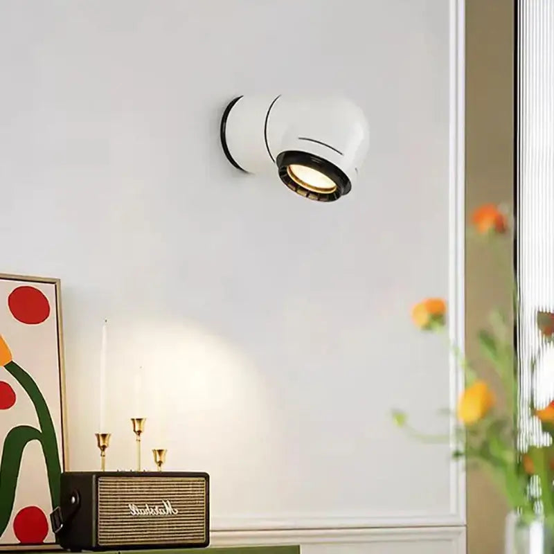 Modern white & black led wall light bedroom sconce