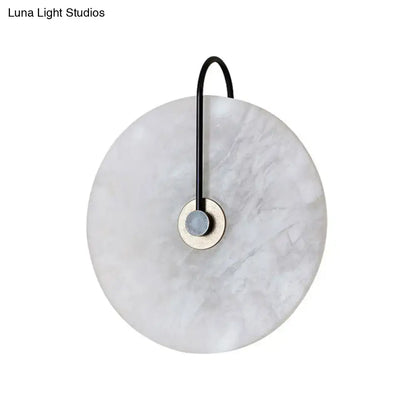 Modern white & black led wall sconce – bedroom disc shade light