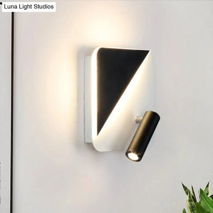 Modern white & black minimalist led spotlight wall lamp bedroom