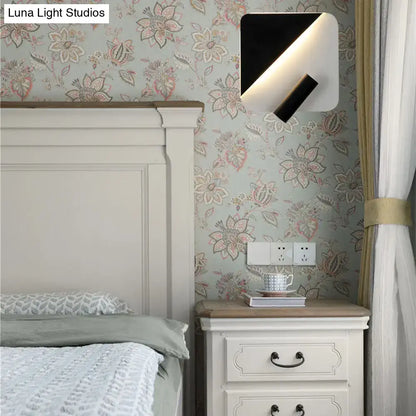 Modern white & black minimalist led spotlight wall lamp bedroom