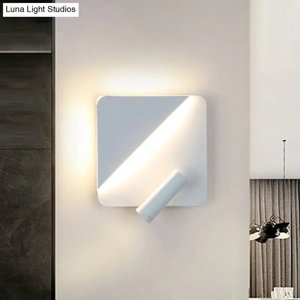 Modern white & black minimalist led spotlight wall lamp bedroom