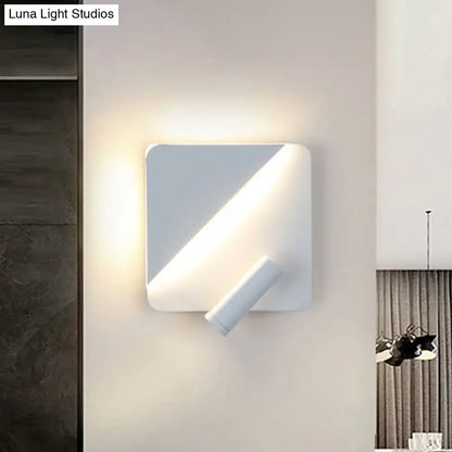 Modern white & black minimalist led spotlight wall lamp bedroom