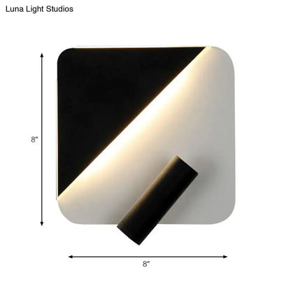 Modern white & black minimalist led spotlight wall lamp bedroom