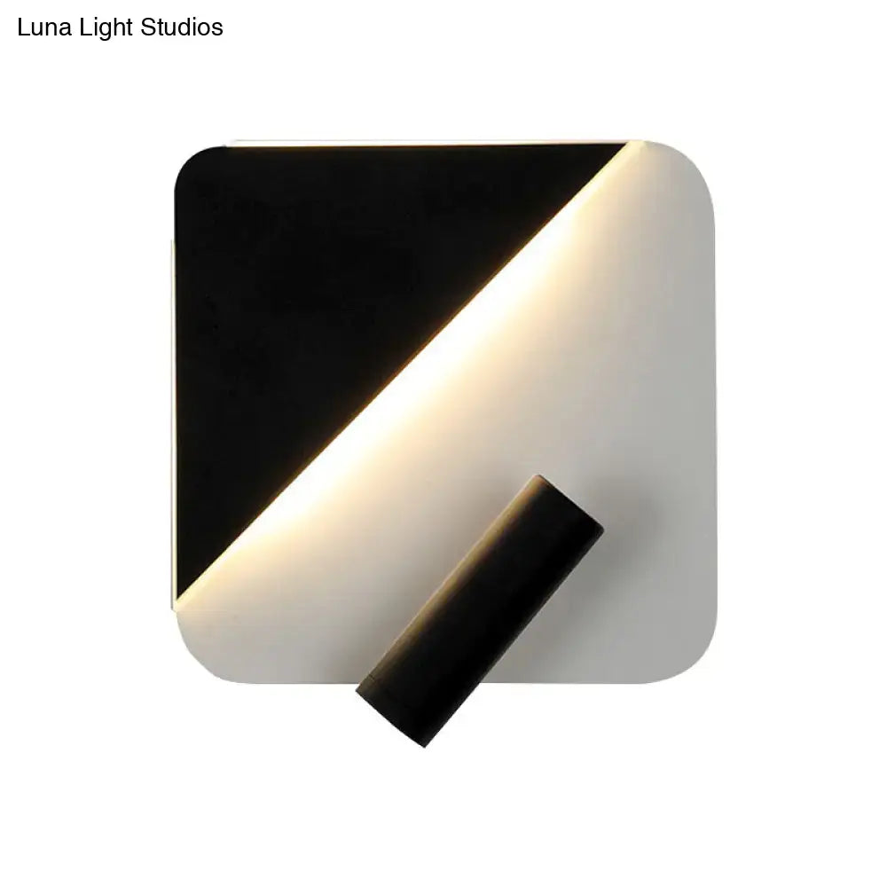 Modern white & black minimalist led spotlight wall lamp bedroom
