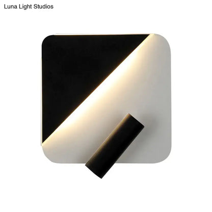 Modern white & black minimalist led spotlight wall lamp bedroom