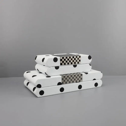 Modern white & black polka dot leather storage box bedroom organizer