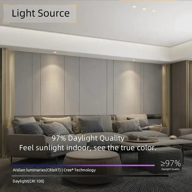 Modern white & black recessed downlight spotlights living room led