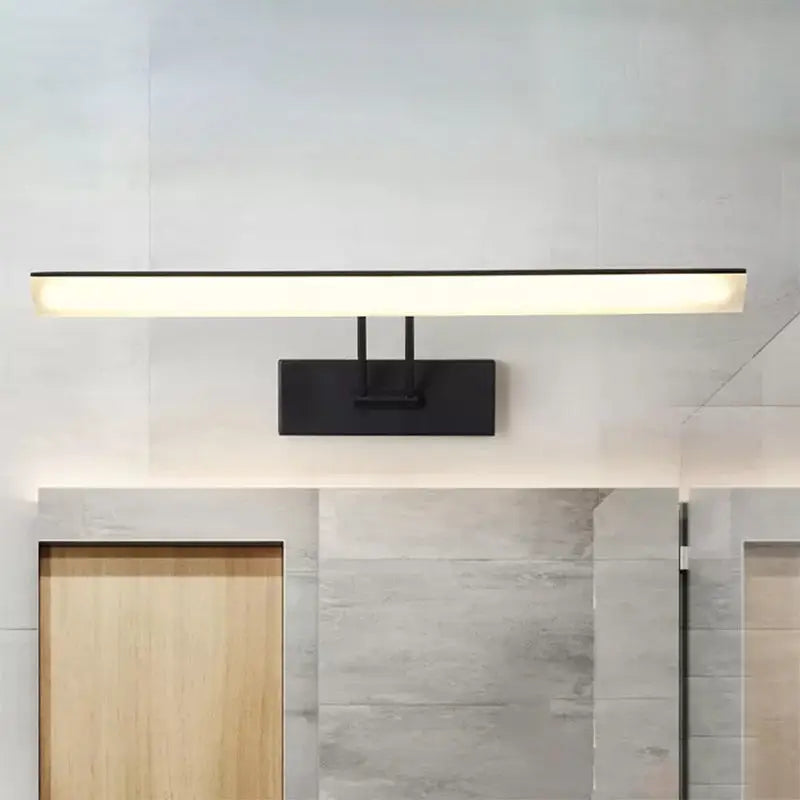 Modern white & black rectangular led wall light warm white bathroom