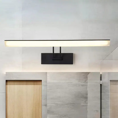 Modern white & black rectangular led wall light warm white bathroom