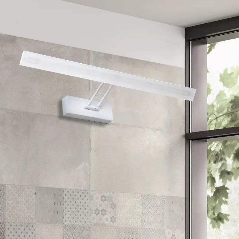 Modern white & black rectangular led wall light warm white bathroom